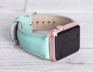 Uhrenarmband aus Hochwertigem Leder in Nerzfarbe für Apple Watch