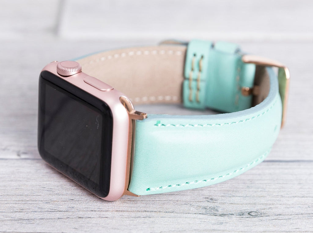 Uhrenarmband aus Hochwertigem Leder in Nerzfarbe für Apple Watch